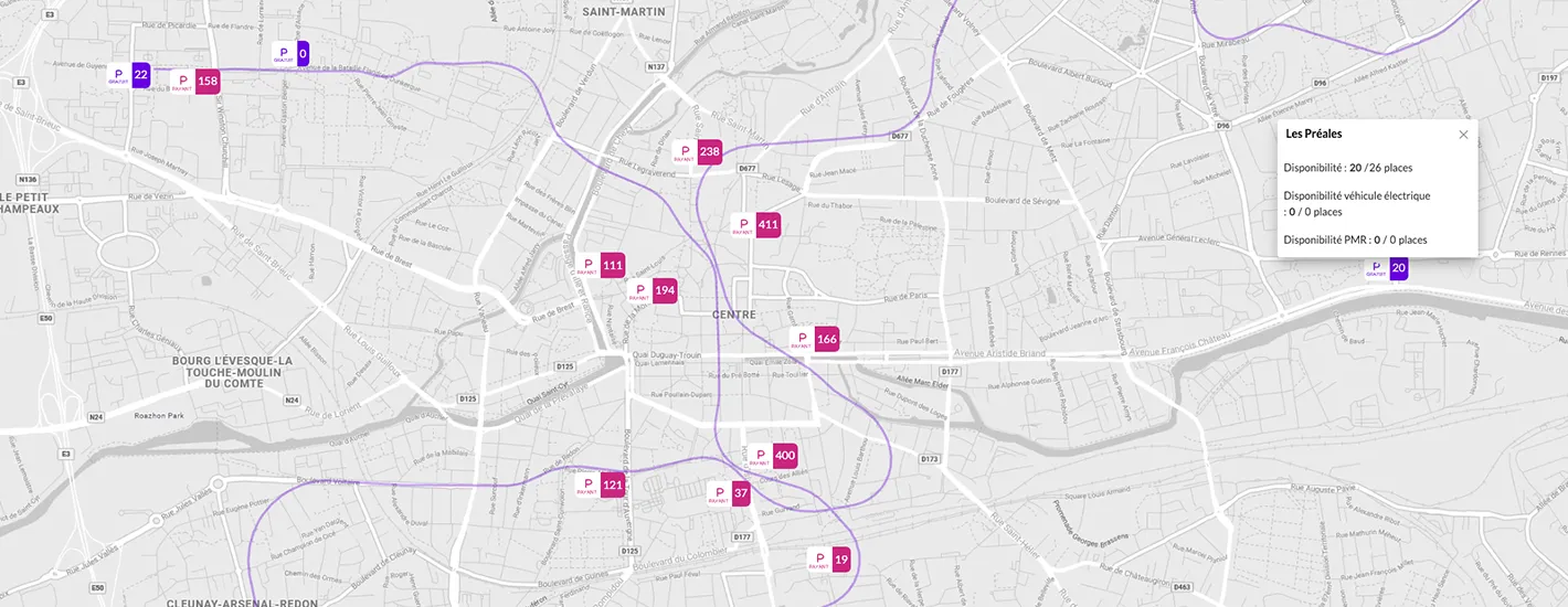 Disponibilité parking temps réel